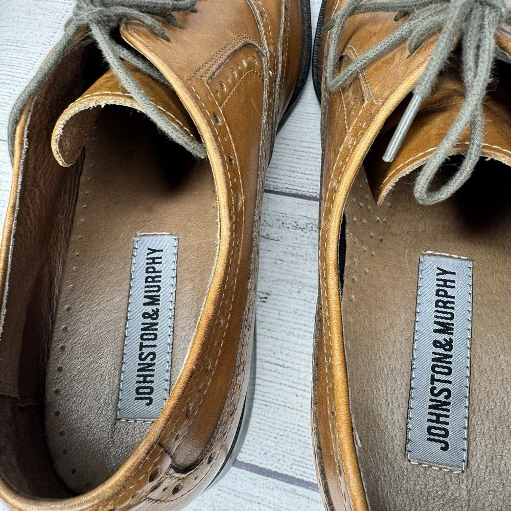 Johnston & Murphy Tyndall Flex System Wing‎ Tip Oxford Brown Mens 10.5M 20-3152